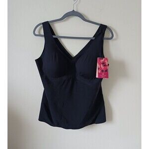 HoneyLove Tank Top Liftwear Seamless Shaping V Neck Black Size 1X